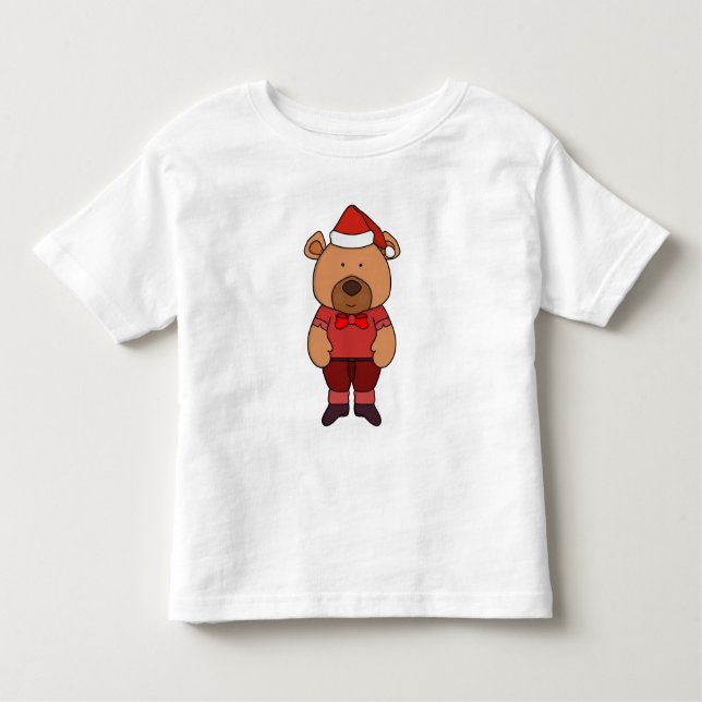 T-shirt Pour Les Tous Petits Ours doux de père Noël (Devant)