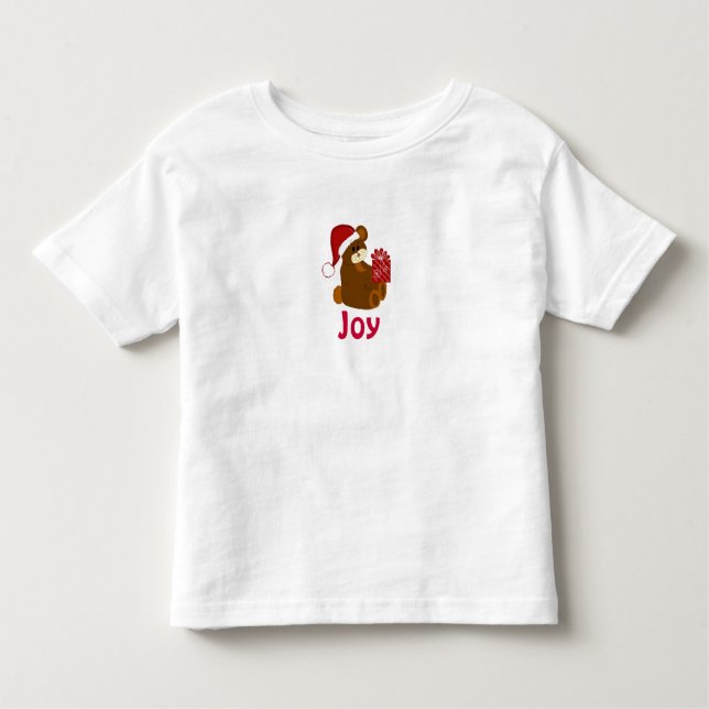 T-shirt Pour Les Tous Petits Ours en peluche avec cadeau de vacances - Joie (Devant)