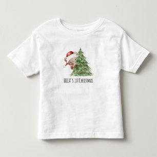 T-shirt Pour Les Tous Petits Ours en peluche personnalisé pour le premier Noël