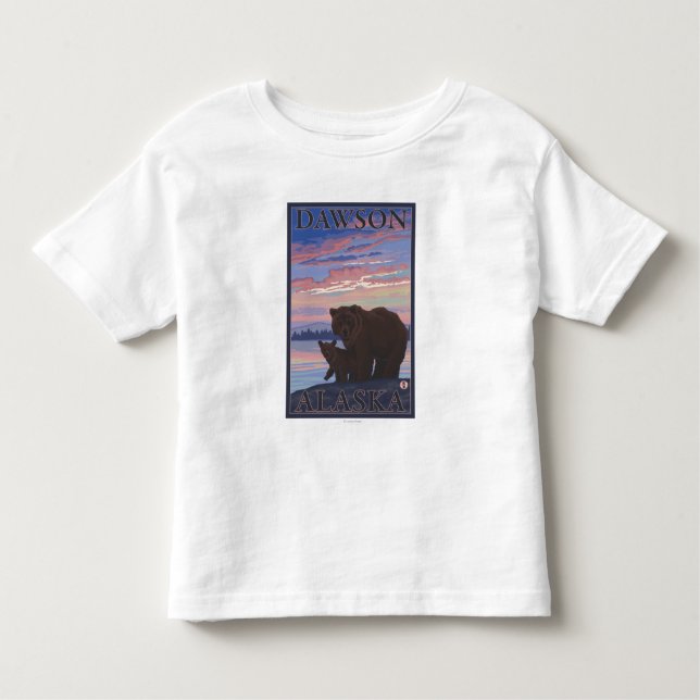 T-shirt Pour Les Tous Petits Ours et CUB - Dawson, Alaska (Devant)