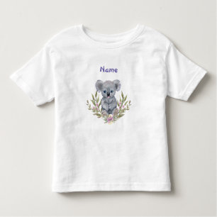 T-shirt Pour Les Tous Petits Ours Koala mignon avec fleurs