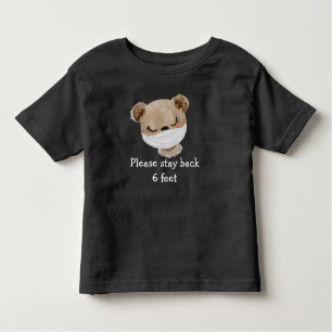 T-shirt Pour Les Tous Petits Ours Masque Visage Sécurité Distante Sociale