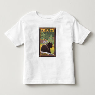 T-shirt Pour Les Tous Petits Ours noir dans le Vintage voyage de scène de for