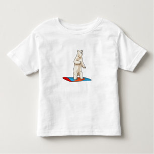 T-shirt Pour Les Tous Petits Ours polaire en Snowboardeur avec Snowboard