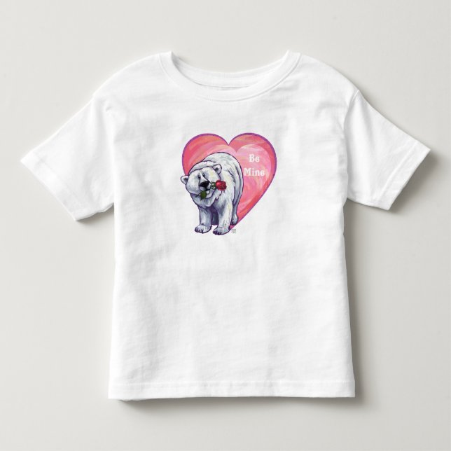 T-shirt Pour Les Tous Petits Ours polaire Saint Valentin (Devant)