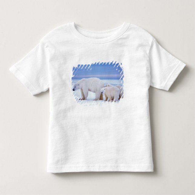 T-shirt Pour Les Tous Petits Ours polaire semé avec des petits (Devant)
