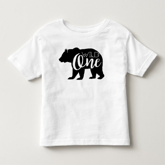T-shirt Pour Les Tous Petits Ours sauvage | Première fête d'anniversaire (Devant)