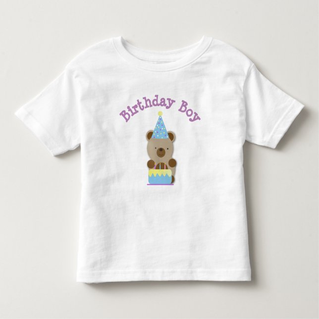 T-shirt Pour Les Tous Petits Ourson de fête d'anniversaire mignon garçon (Devant)