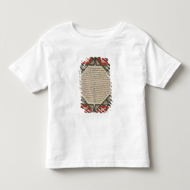 T-shirt Pour Les Tous Petits Page d'une bible hébraïque dépeignant des poissons (Devant)
