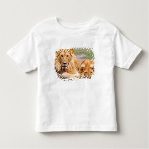 T-shirt Pour Les Tous Petits Paire de lions africains, Panthera leo, Tanzanie