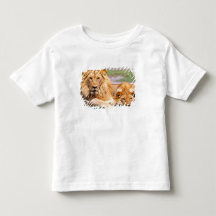 T-shirt Pour Les Tous Petits Paire de lions d'Afrique, Panthera leo, Tanzanie