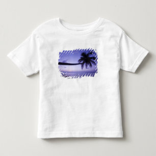 T-shirt Pour Les Tous Petits Palmier solitaire au coucher du soleil, plage de C