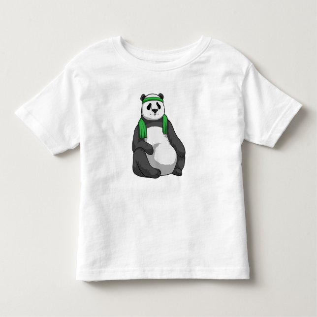 T-shirt Pour Les Tous Petits Panda à Fitness avec serviette (Devant)