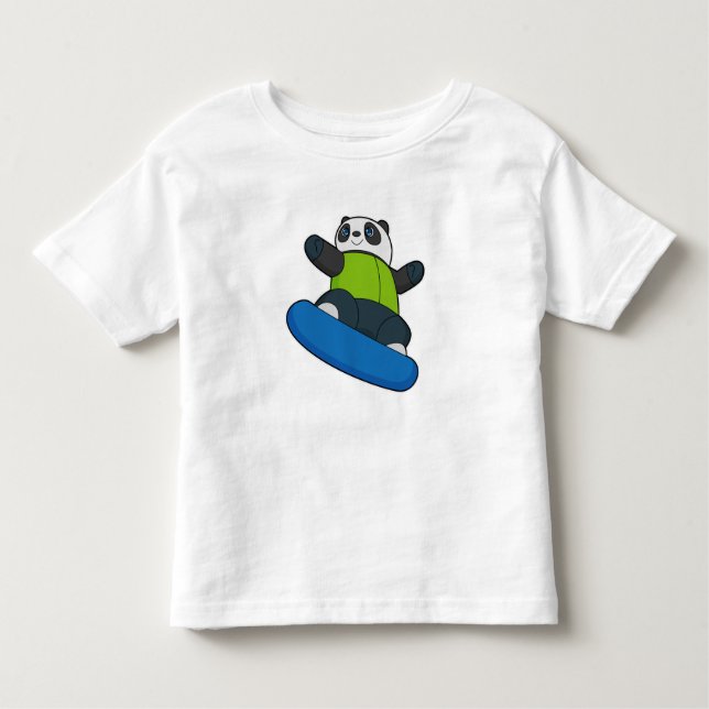 T-shirt Pour Les Tous Petits Panda a Snowboarder (Devant)