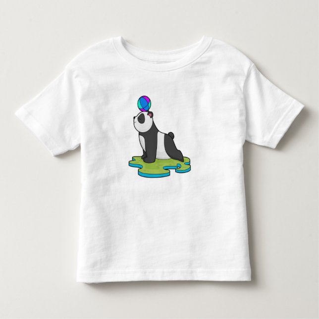 T-shirt Pour Les Tous Petits Panda at yoga (Devant)