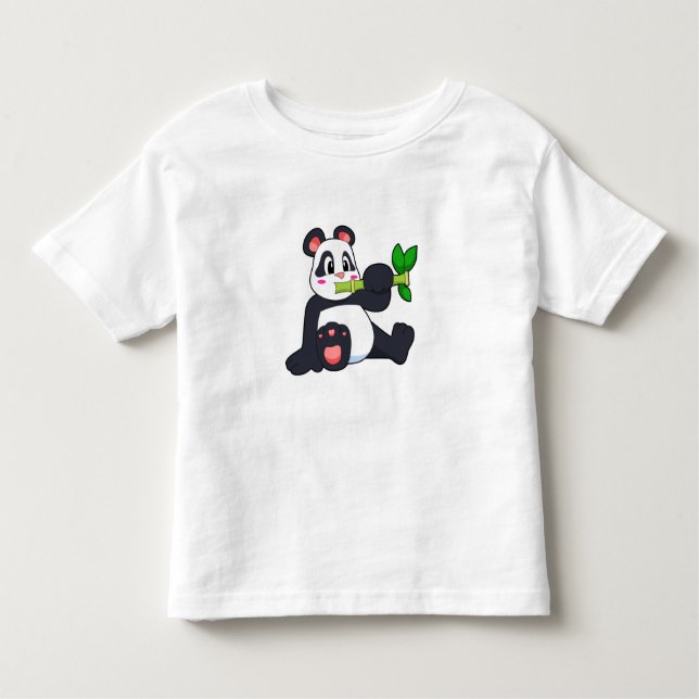 T-shirt Pour Les Tous Petits Panda avec bambou (Devant)