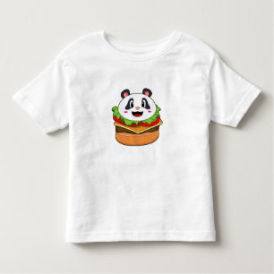T-shirt Pour Les Tous Petits Panda avec hamburger