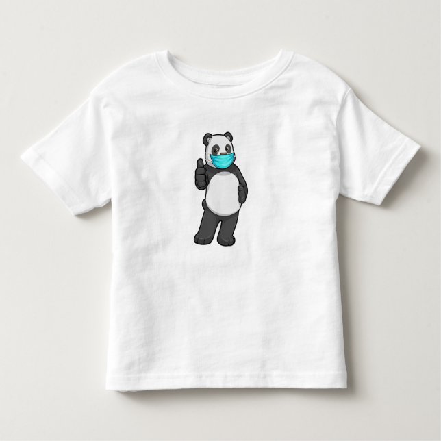 T-shirt Pour Les Tous Petits Panda avec masque visage (Devant)