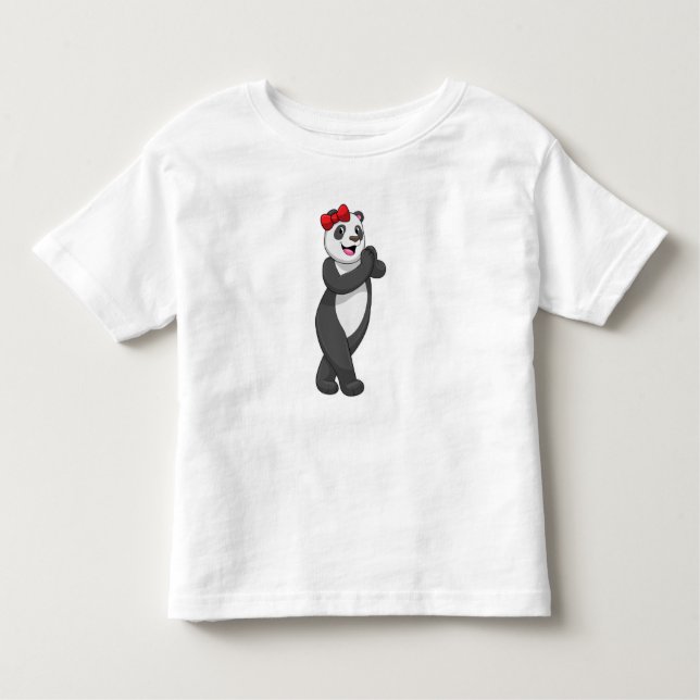 T-shirt Pour Les Tous Petits Panda avec ruban (Devant)