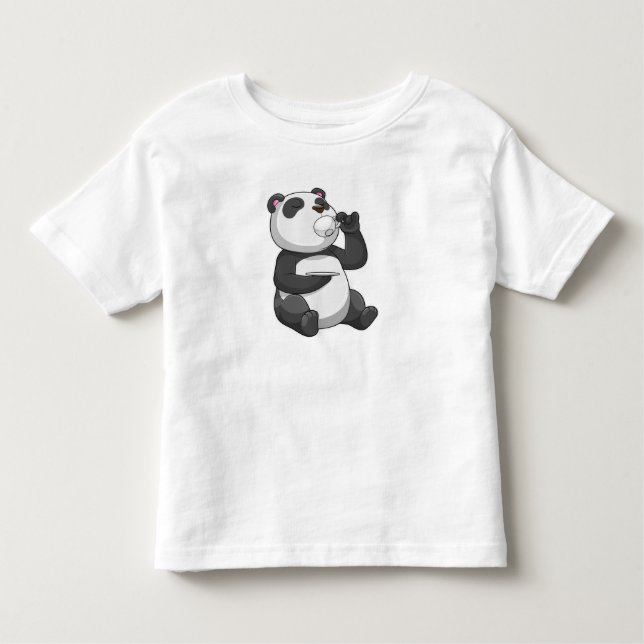 T-shirt Pour Les Tous Petits Panda avec Tea Cup (Devant)