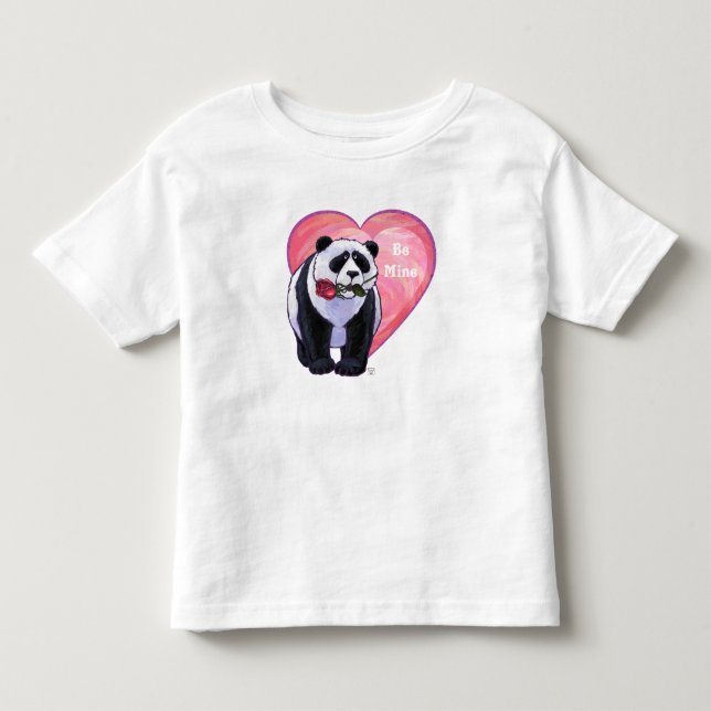 T-shirt Pour Les Tous Petits Panda Bear Saint Valentin (Devant)