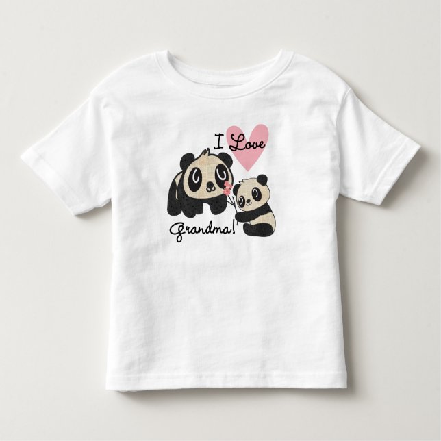 T-shirt Pour Les Tous Petits Panda Bears I Love Grandma (Devant)