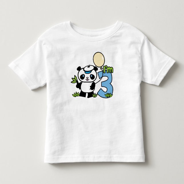T-shirt Pour Les Tous Petits Panda Boy 3e anniversaire (Devant)