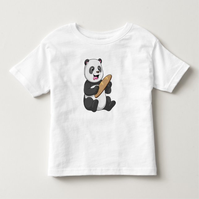 T-shirt Pour Les Tous Petits Panda comme boulanger avec pain (Devant)