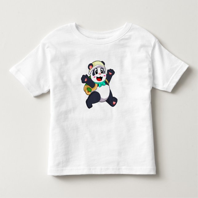 T-shirt Pour Les Tous Petits Panda comme étudiant (Devant)