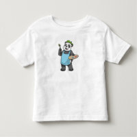 Panda en peintre avec pinceau et couleur