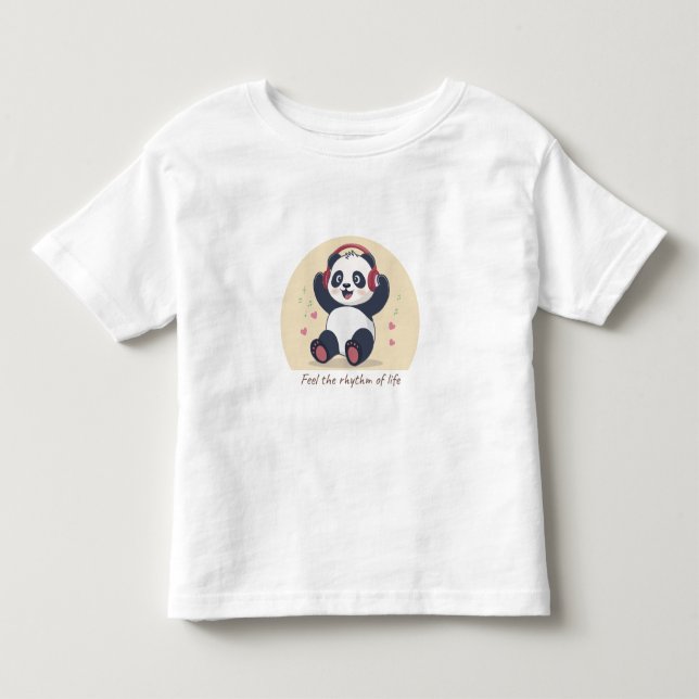 T-shirt Pour Les Tous Petits Panda Musique Mignon (Devant)