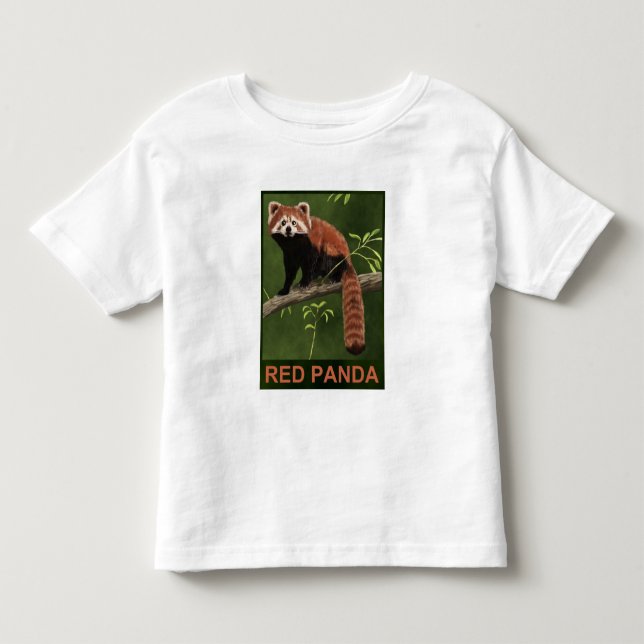 T-shirt Pour Les Tous Petits Panda rouge (Devant)