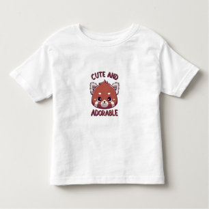 T-shirt Pour Les Tous Petits Panda rouge mignonne et adorable