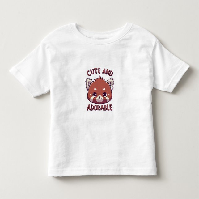 T-shirt Pour Les Tous Petits Panda rouge mignonne et adorable (Devant)