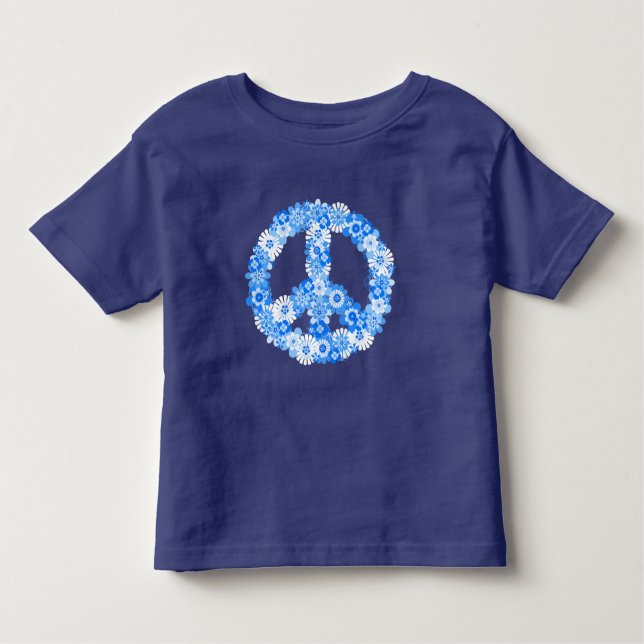 T-shirt Pour Les Tous Petits Panneau de Paix bleu (Devant)