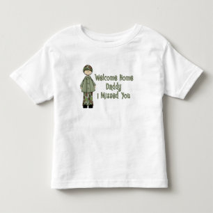 T-shirt Pour Les Tous Petits Papa à la maison bienvenu (fils d'armée)