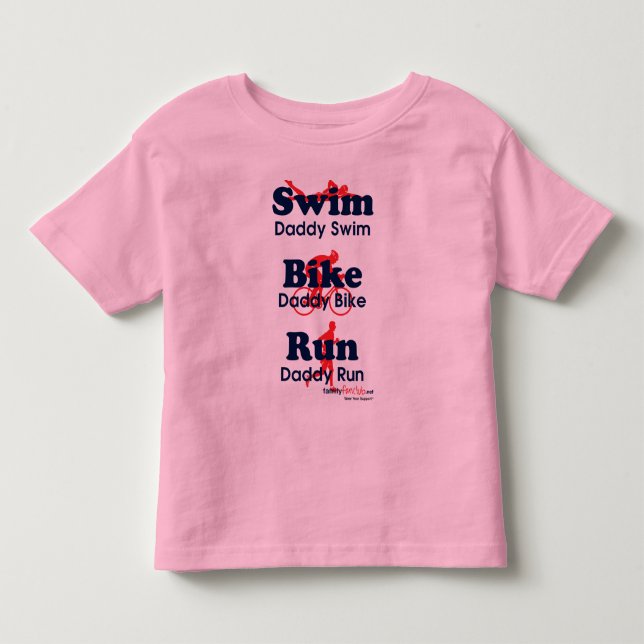 T-shirt Pour Les Tous Petits Papa de triathlon (Devant)