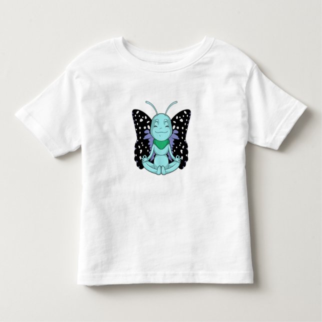 T-shirt Pour Les Tous Petits Papillon au Yoga Stretching Legs (Devant)