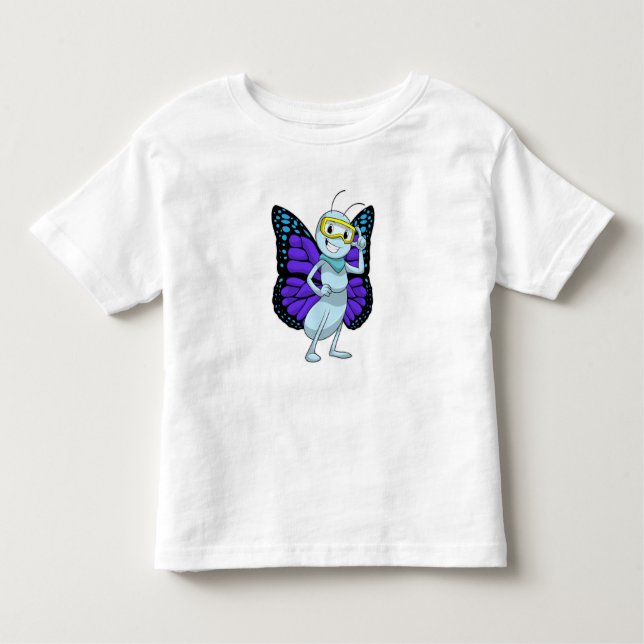 T-shirt Pour Les Tous Petits Papillon aux lunettes (Devant)