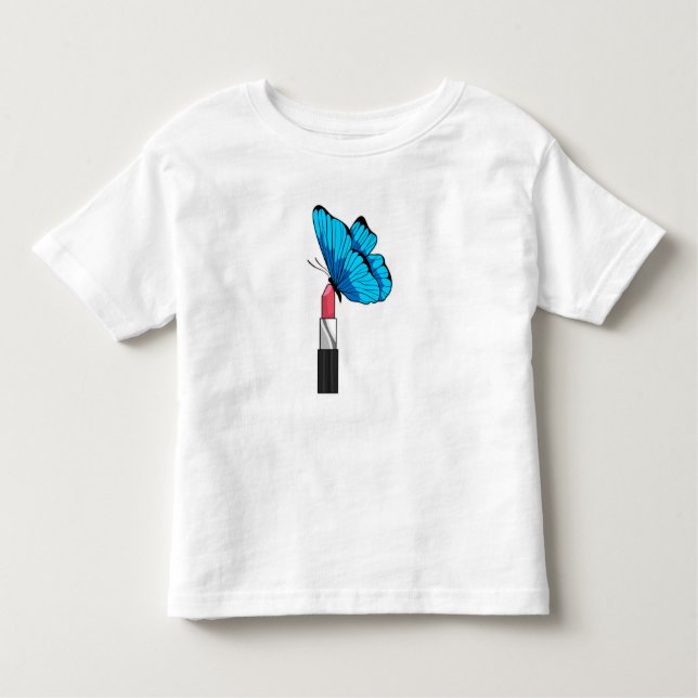 T-shirt Pour Les Tous Petits Papillon avec bâton à lèvres (Devant)