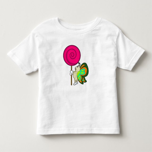 T-shirt Pour Les Tous Petits Papillon avec Lollipop (Devant)