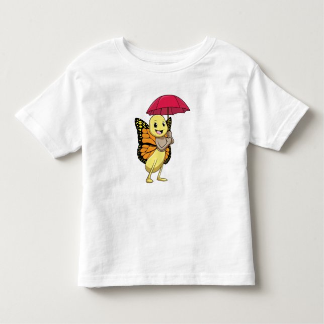 T-shirt Pour Les Tous Petits Papillon avec parapluie (Devant)