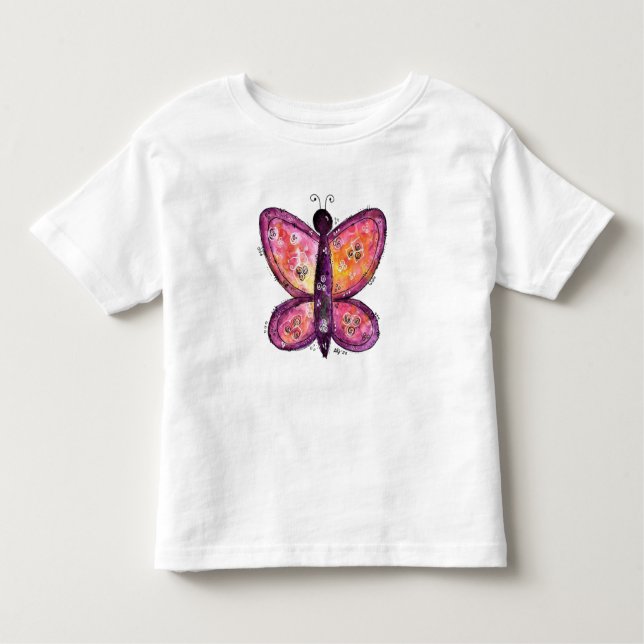 T-shirt Pour Les Tous Petits Papillon blanc (Devant)