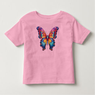 T-shirt Pour Les Tous Petits Papillon Bleu Orange ailes