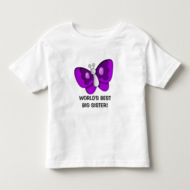 T-shirt Pour Les Tous Petits Papillon pourpre Meilleure robe de bébé (Devant)