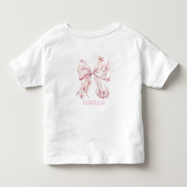 T-shirt Pour Les Tous Petits Papillons au ruban rose (Dos)