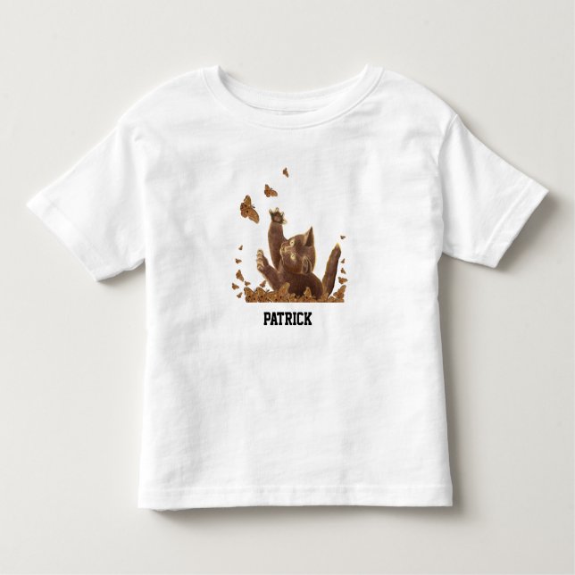 T-shirt Pour Les Tous Petits Papillons de nuit et chats Brown Personnalisés (Devant)