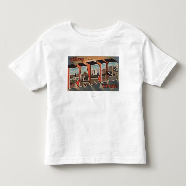 T-shirt Pour Les Tous Petits Paris, lettre ScenesParis, TX de TexasLarge (Devant)