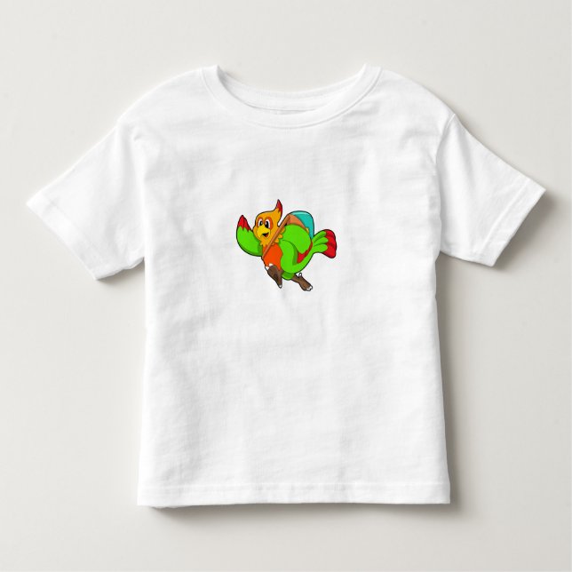 T-shirt Pour Les Tous Petits Parrot as Hiker (Devant)