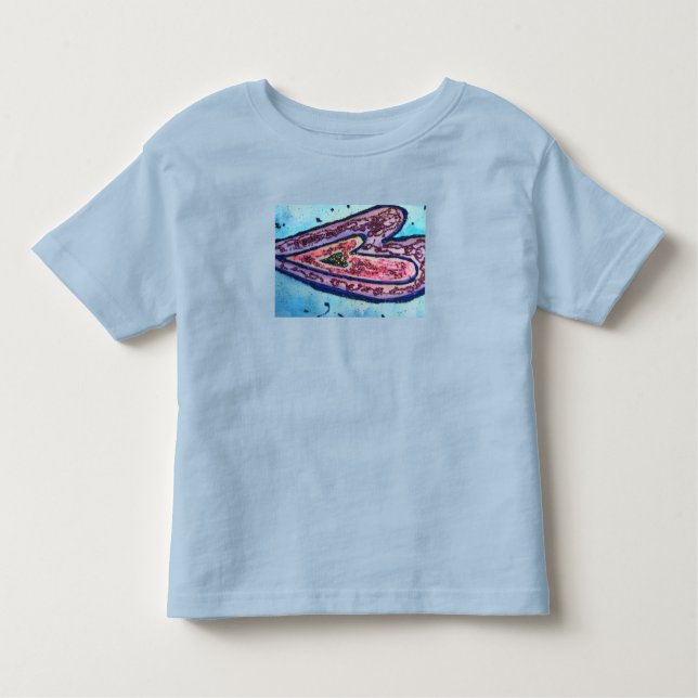T-shirt Pour Les Tous Petits Parties scintillant rose Coeurs d'amour Art T-shir (Devant)